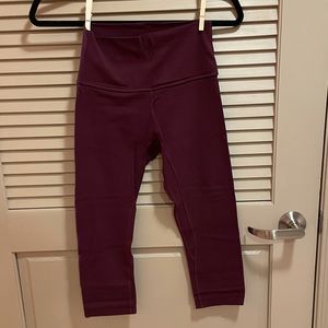 Lululemon Cropped Align Legging Burgundy - Size 4